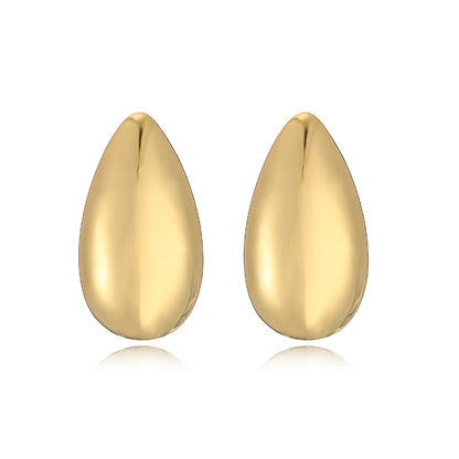 1 Pair Ig Style Casual Simple Style Water Droplets Plating Inlay Copper Zircon 18k Gold Plated Ear Studs