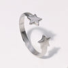 Simple Style Star Stainless Steel Plating Open Rings