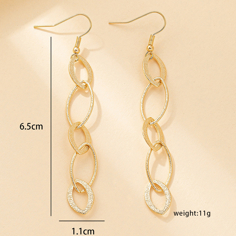 1 Pair Elegant Geometric Flower Plating Alloy Drop Earrings