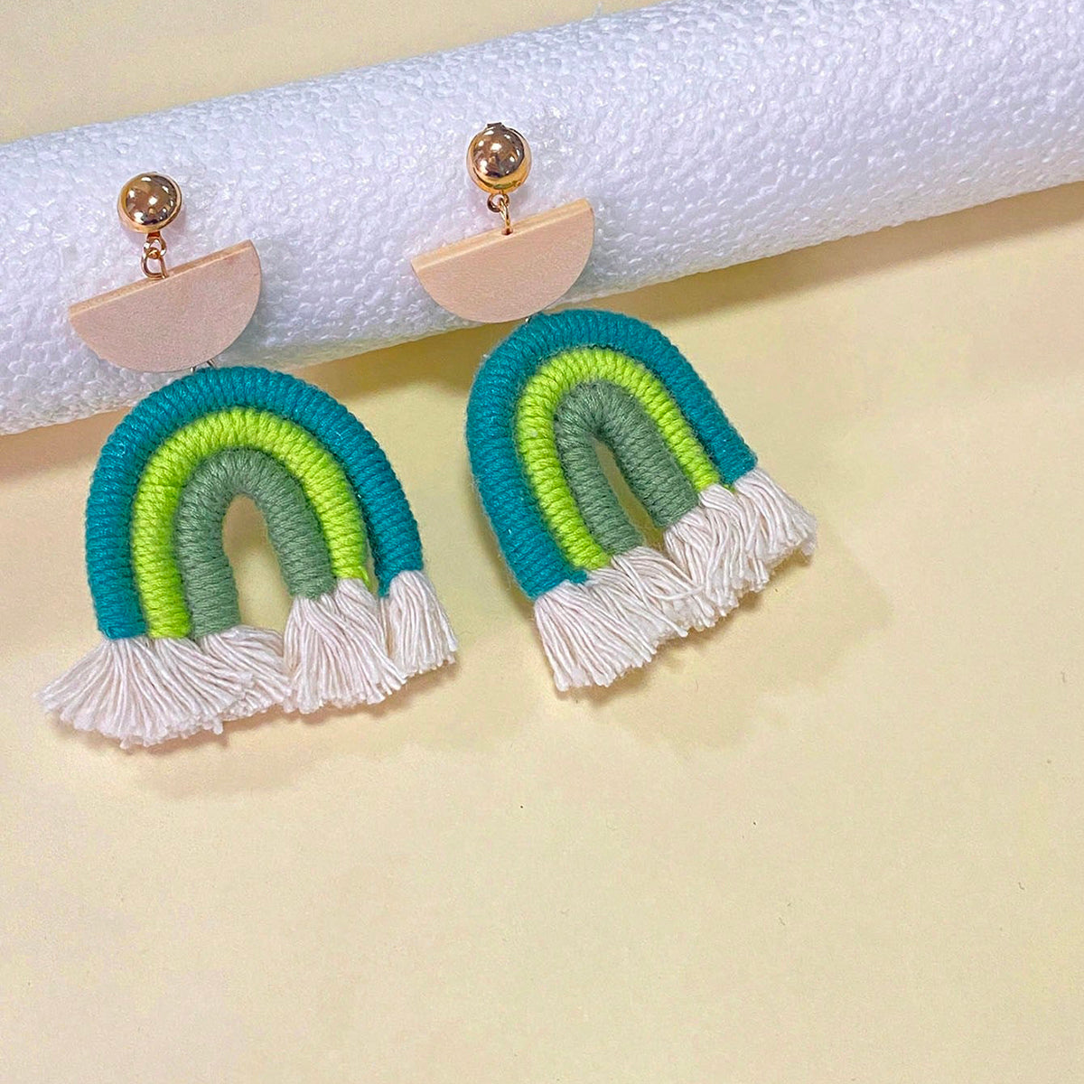 1 Pair Cute Rainbow Alloy Drop Earrings