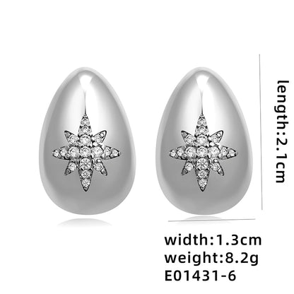 1 Pair Ig Style Simple Style Geometric Butterfly Plating Inlay Copper Zircon White Gold Plated Gold Plated Ear Studs