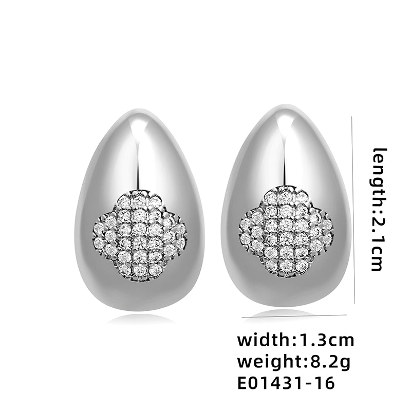 1 Pair Ig Style Simple Style Geometric Butterfly Plating Inlay Copper Zircon White Gold Plated Gold Plated Ear Studs