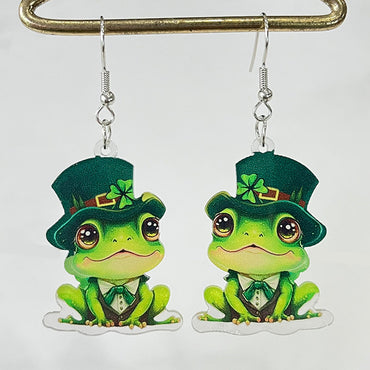 1 Pair Cute Panda Frog Arylic Drop Earrings