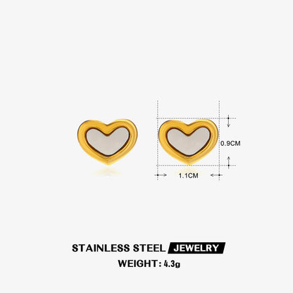 Sweet Heart Shape Stainless Steel Titanium Steel Plating Bracelets Earrings Necklace