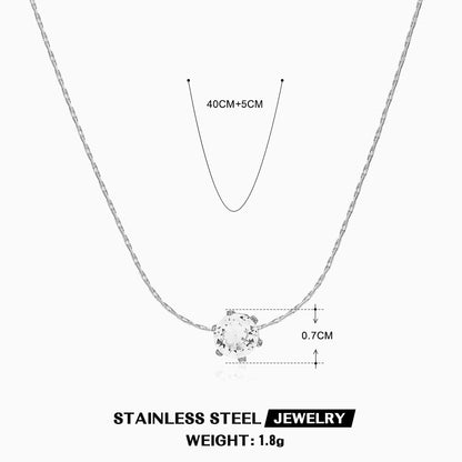 Basic Modern Style Streetwear Geometric Stainless Steel Titanium Steel Plating Inlay Zircon Pendant Necklace