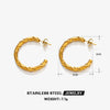 1 Pair Retro Simple Style C Shape Twist Plating Stainless Steel 18k Gold Plated Earrings