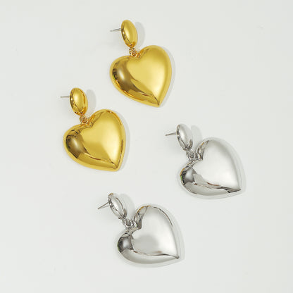 1 Pair Modern Style Simple Style Heart Shape Alloy Drop Earrings