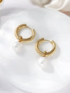 1 Pair Lady Round Plating Stainless Steel 18k Gold Plated Drop Earrings