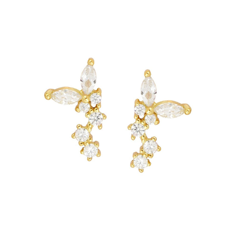 1 Pair Cute Classic Style Butterfly Plating Inlay Brass Zircon 18k Gold Plated Drop Earrings