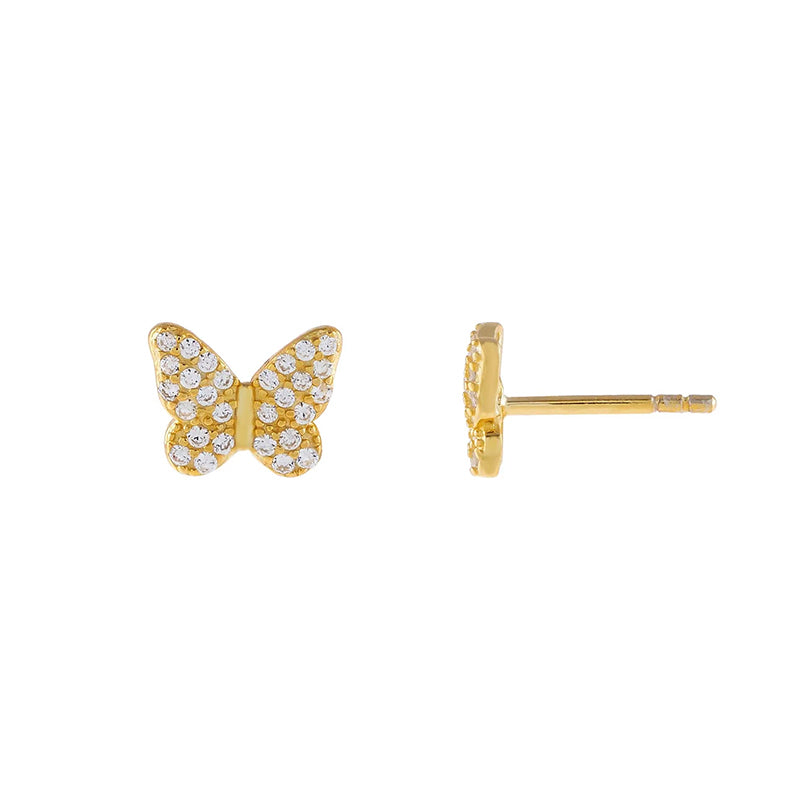 1 Pair Cute Classic Style Butterfly Plating Inlay Brass Zircon 18k Gold Plated Drop Earrings