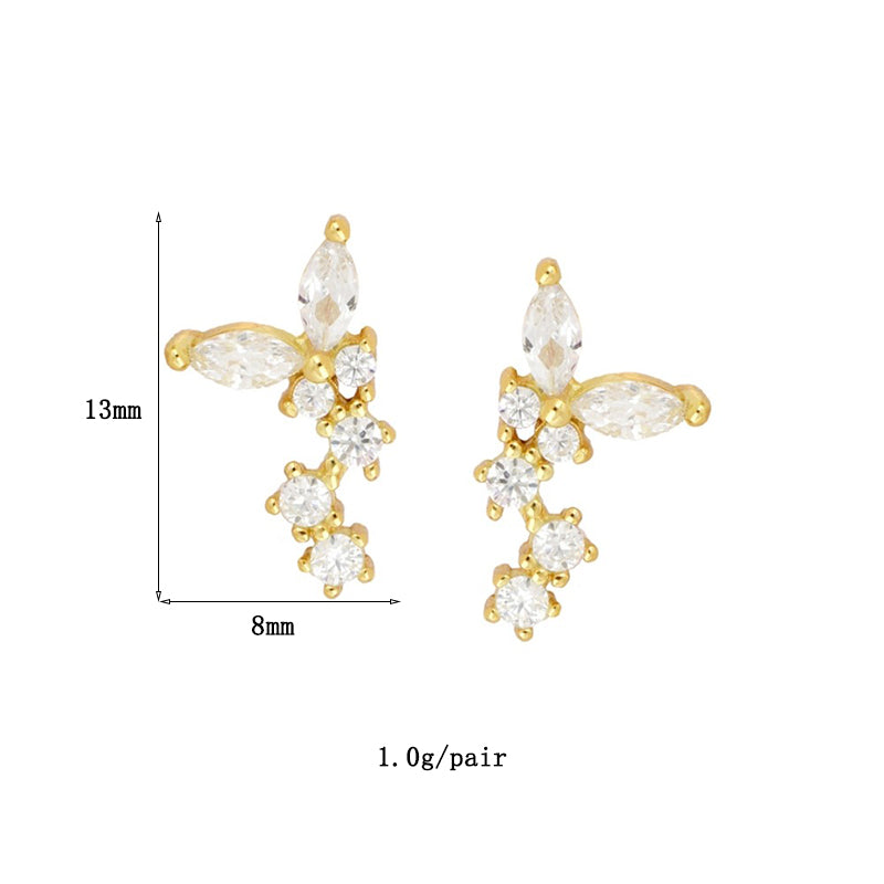 1 Pair Ig Style Simple Style Geometric Plating Inlay Copper Zircon 18k Gold Plated Earrings