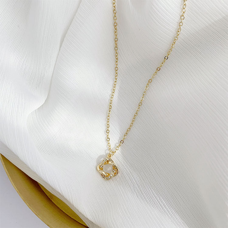 Simple Style Classic Style Solid Color Gold Plated Artificial Rhinestones Alloy Wholesale Pendant Necklace