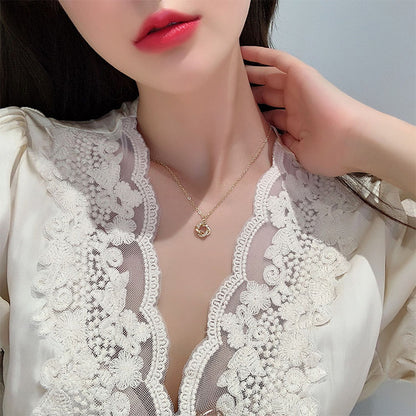 Simple Style Classic Style Solid Color Gold Plated Artificial Rhinestones Alloy Wholesale Pendant Necklace