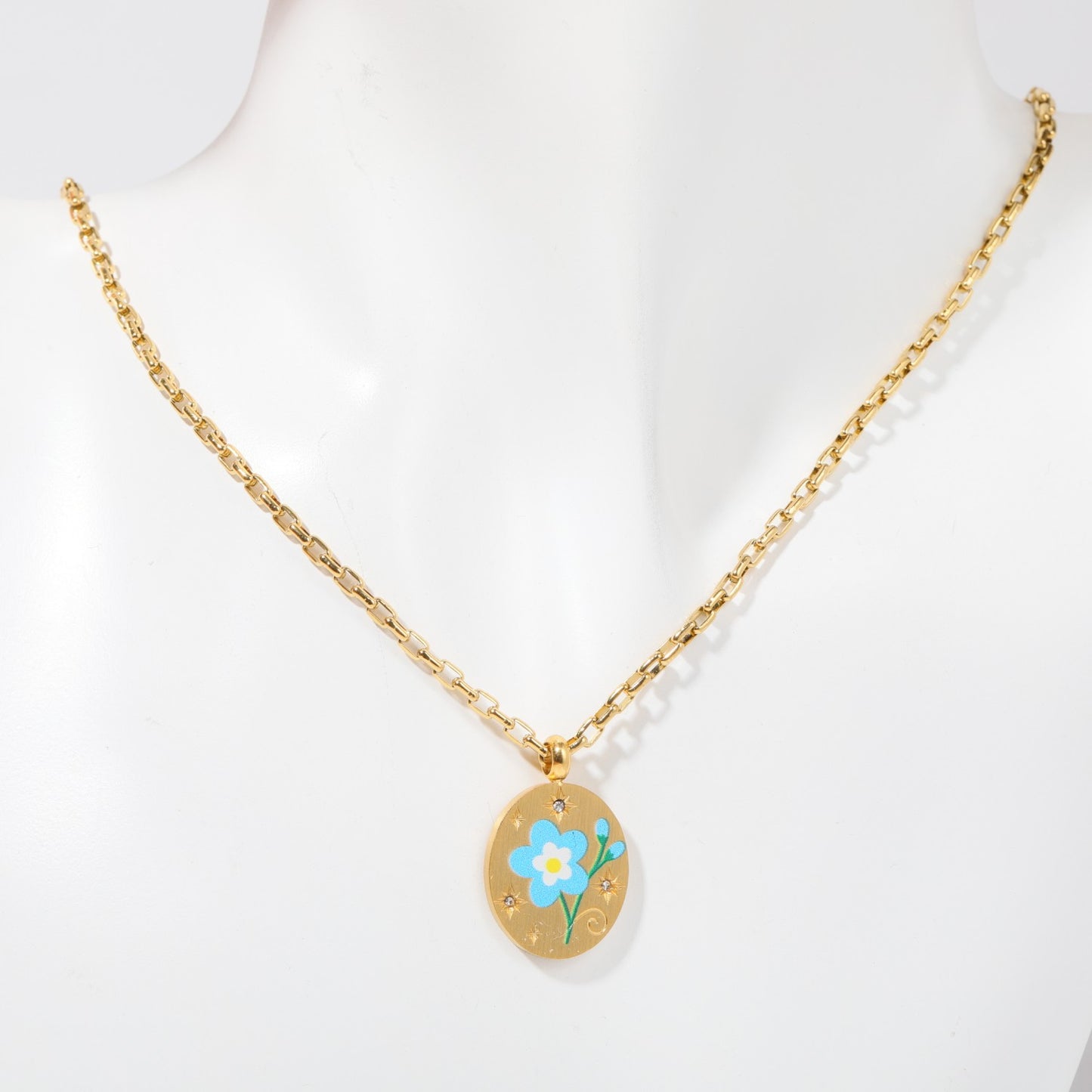 Casual Simple Style Flower Stainless Steel Plating 18k Gold Plated Pendant Necklace