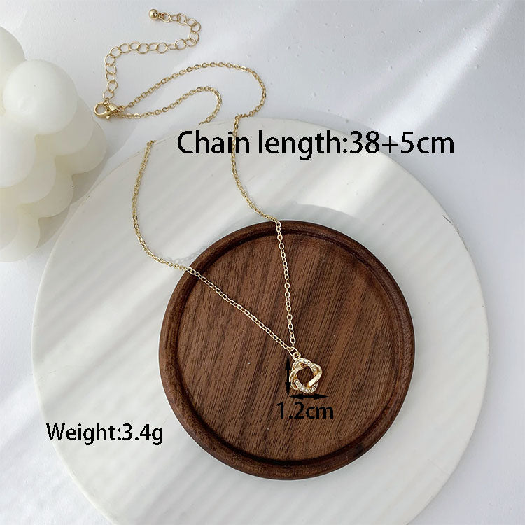 Simple Style Classic Style Solid Color Gold Plated Artificial Rhinestones Alloy Wholesale Pendant Necklace