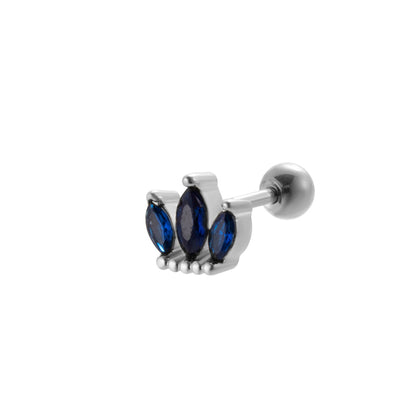 1 Piece Sweet Crown Flower Butterfly Plating Inlay Stainless Steel Zircon 18k Gold Plated Ear Studs