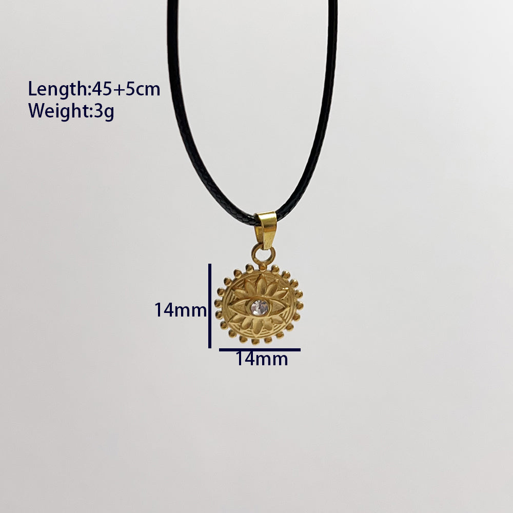 Casual Cute Cross Conch Stainless Steel Plating Gold Plated Pendant Necklace