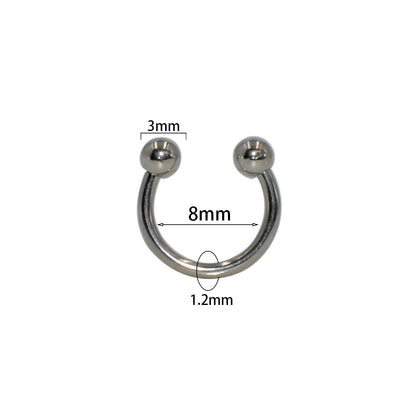 Simple Style U Shape Stainless Steel Lip Stud Nose Ring In Bulk