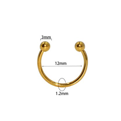 Simple Style U Shape Stainless Steel Lip Stud Nose Ring In Bulk