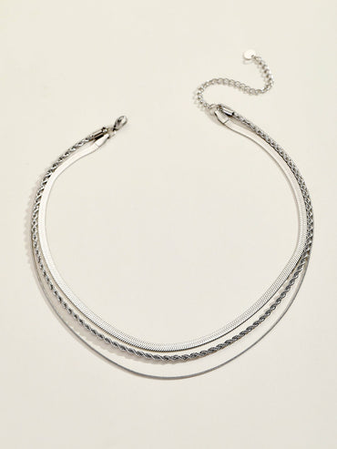 Wholesale Simple Style Classic Style Solid Color Stainless Steel Three Layer Necklace