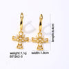 1 Pair Hip-hop Cross Plating Inlay Copper Rhinestones White Gold Plated Gold Plated Drop Earrings