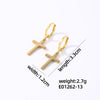 1 Pair Hip-hop Cross Plating Inlay Copper Rhinestones White Gold Plated Gold Plated Drop Earrings