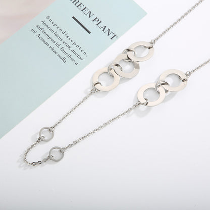 Wholesale Simple Style Solid Color Titanium Steel Plating Gold Plated Necklace