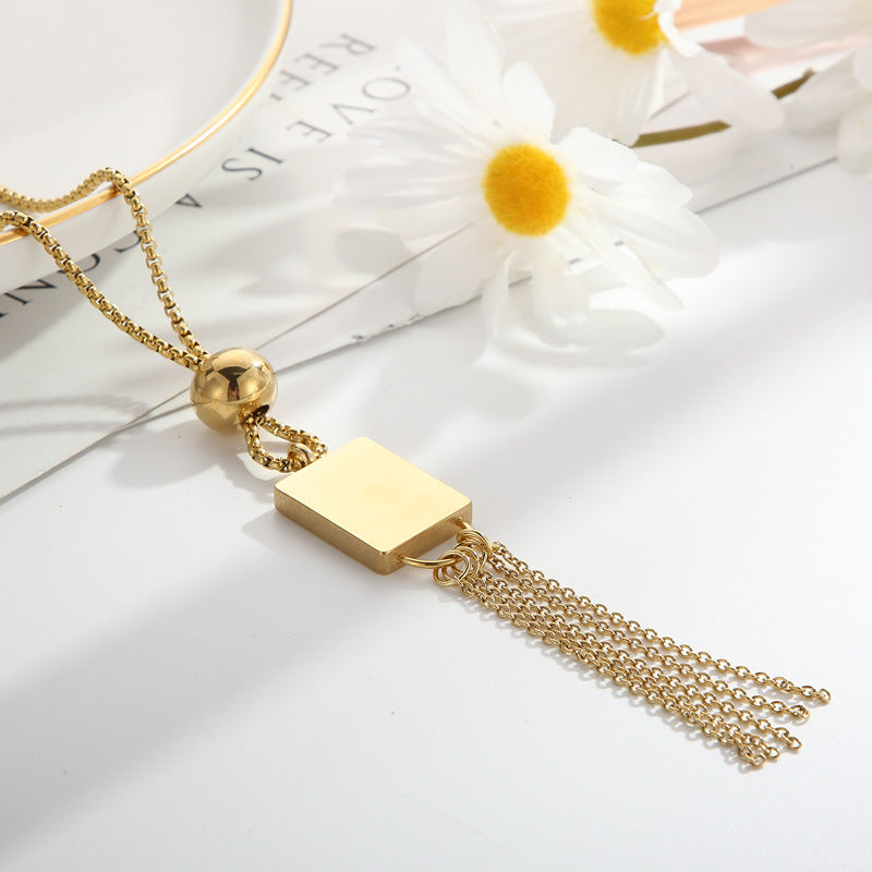 Wholesale Simple Style Classic Style Solid Color Stainless Steel Titanium Steel Sweater Chain