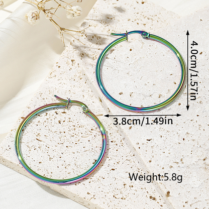 1 Pair Simple Style Artistic Round Plating Stainless Steel Earrings