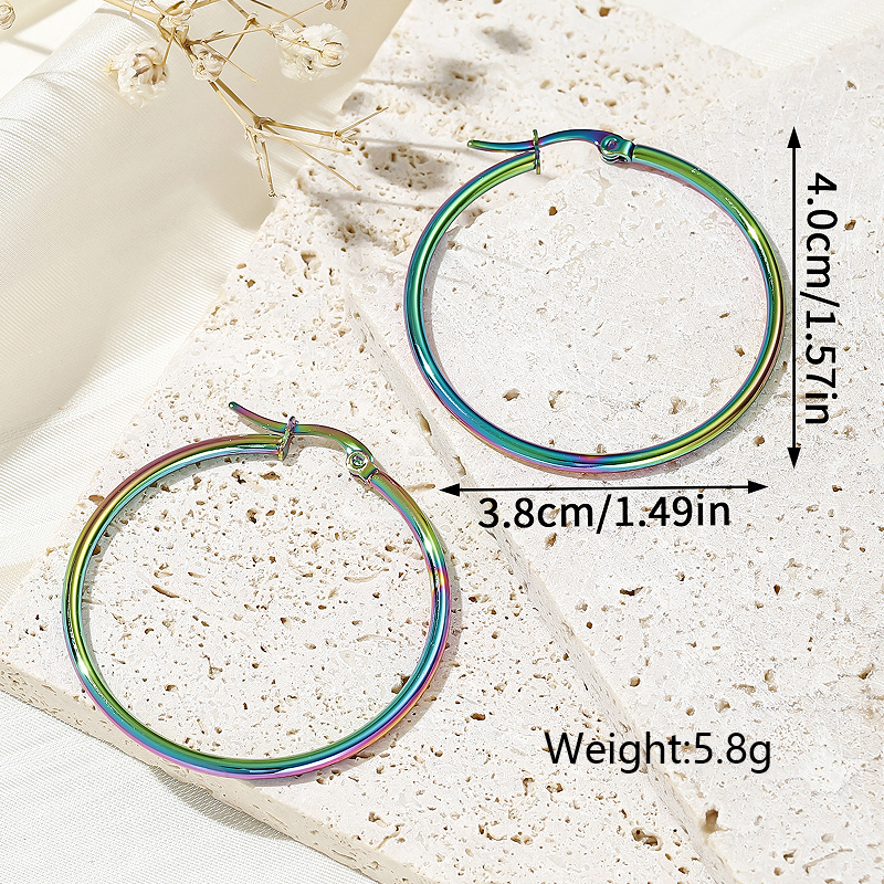 1 Pair Simple Style Artistic Round Plating Stainless Steel Earrings