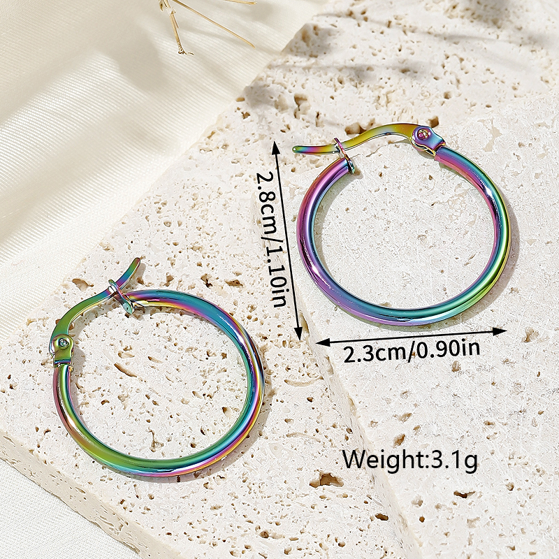 1 Pair Simple Style Artistic Round Plating Stainless Steel Earrings