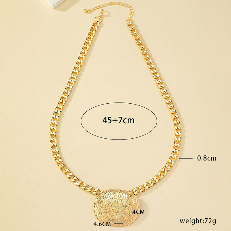 Exaggerated Punk Streetwear Oval Alloy Plating 14k Gold Plated Unisex Pendant Necklace