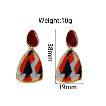 1 Pair Vintage Style Color Block Enamel Plating Alloy Gold Plated Drop Earrings