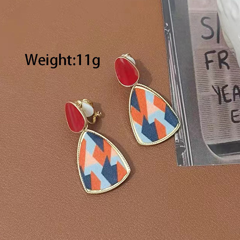 1 Pair Vintage Style Color Block Enamel Plating Alloy Gold Plated Drop Earrings