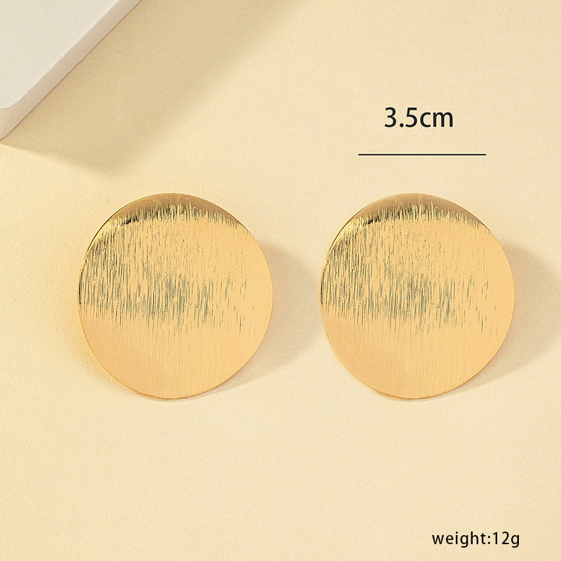 1 Pair Exaggerated Simple Style Solid Color Plating Alloy 14k Gold Plated Ear Studs