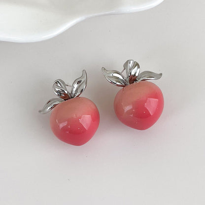 1 Pair Casual Simple Style Peach Plating Alloy White Gold Plated Ear Studs