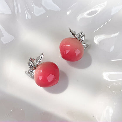 1 Pair Casual Simple Style Peach Plating Alloy White Gold Plated Ear Studs