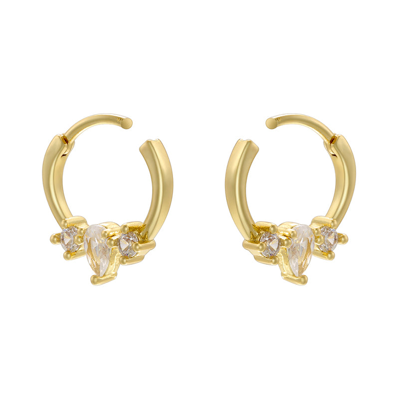 Wholesale Jewelry Ig Style Vintage Style U Shape Steel Zircon 18k Gold Plated Plating Inlay Ear Studs