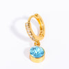 1 Piece Simple Style Solid Color Plating Inlay Stainless Steel Zircon 18k Gold Plated Ear Studs