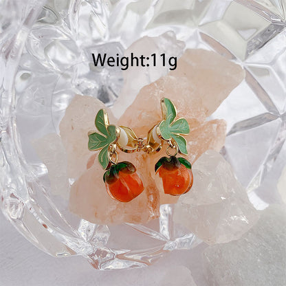 1 Pair Simple Style Fruit Patchwork Alloy Gold Plated Drop Earrings