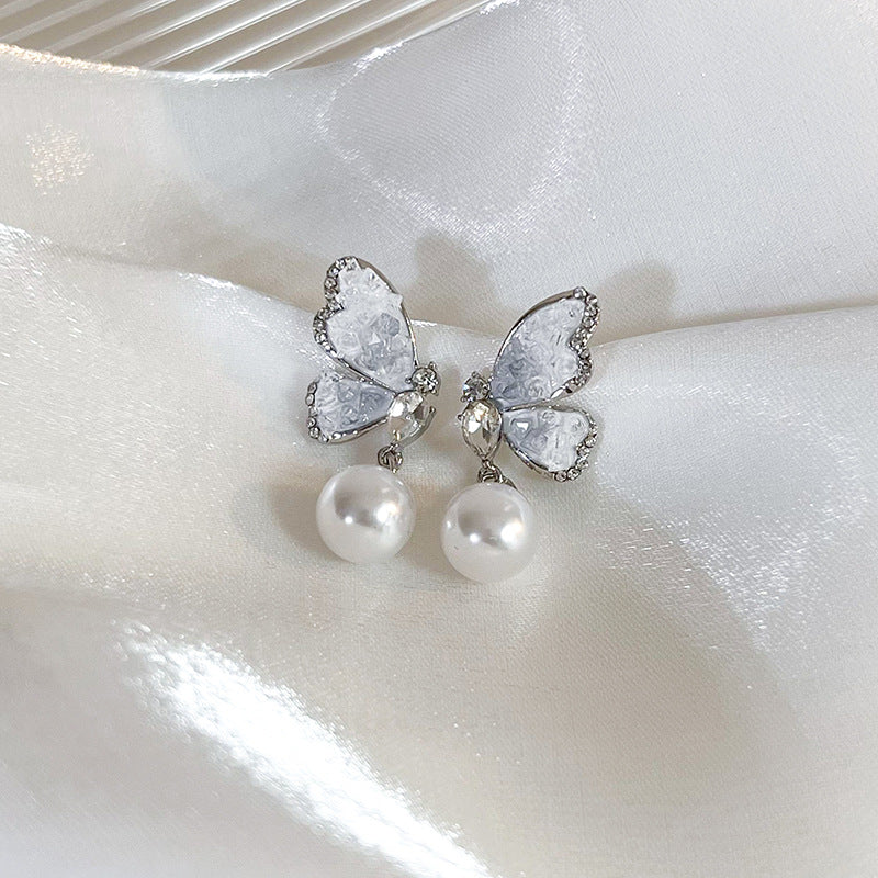 1 Pair Sweet Butterfly Plating Alloy White Gold Plated Gold Plated Drop Earrings