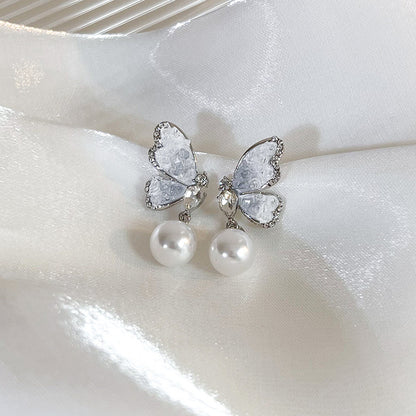 1 Pair Sweet Butterfly Plating Alloy White Gold Plated Gold Plated Drop Earrings