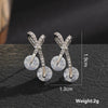 1 Pair Simple Style Leaf Moon Heart Shape Inlay Copper Zircon Drop Earrings Ear Studs