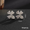 1 Pair Simple Style Leaf Moon Heart Shape Inlay Copper Zircon Drop Earrings Ear Studs