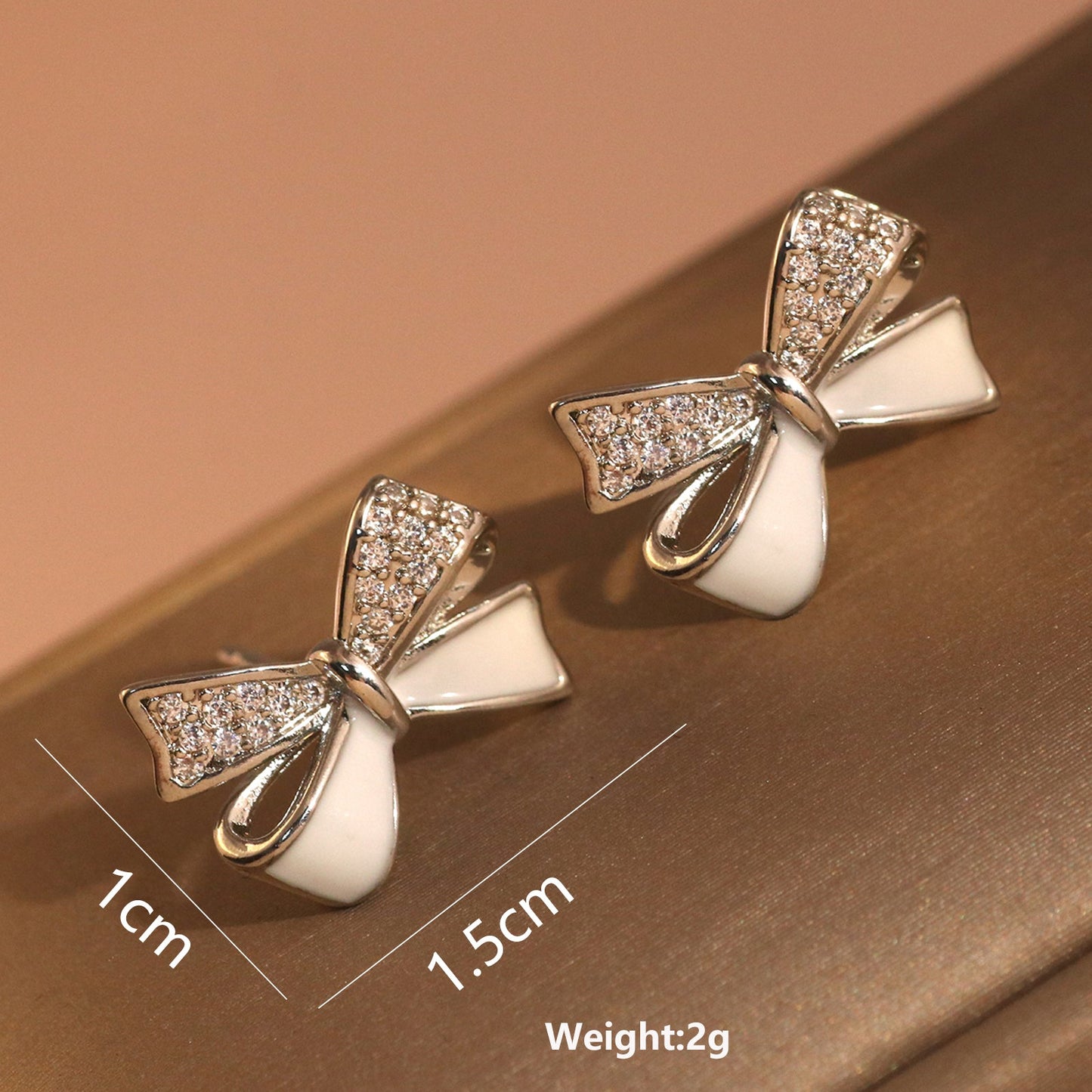 1 Pair Simple Style Leaf Moon Heart Shape Inlay Copper Zircon Drop Earrings Ear Studs