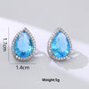 1 Pair Simple Style Leaf Moon Heart Shape Inlay Copper Zircon Drop Earrings Ear Studs