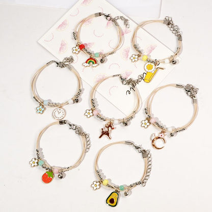 Simple Style Fruit Alloy Flowers Bracelets