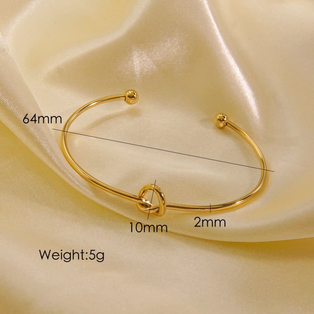 Simple Style Classic Style Solid Color Stainless Steel Polishing Bangle