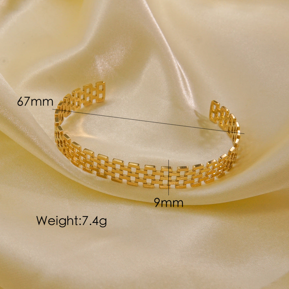 Simple Style Classic Style Solid Color Stainless Steel Polishing Bangle