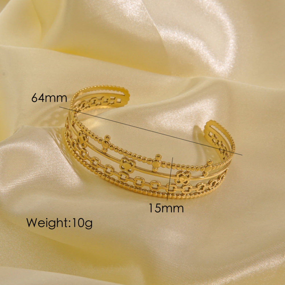 Classic Style Commute Solid Color Stainless Steel Polishing Bangle